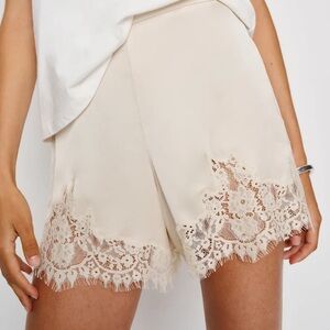 Reformation Fern Satin Short Ivory - Size M